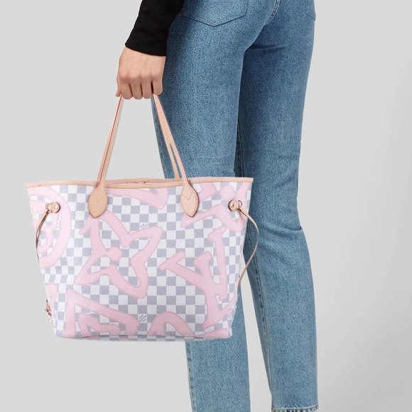 💎✨LIMITED EDITION✨💎 LOUIS VUITTON Neverfull MM Totebag Damier Azur Pink - Picture 12 of 14